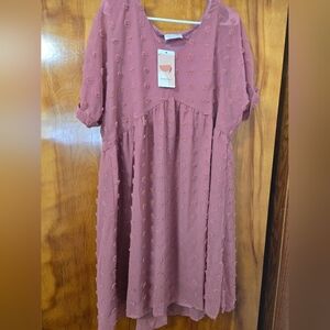 NWT Dusty Rose Textured Dress
